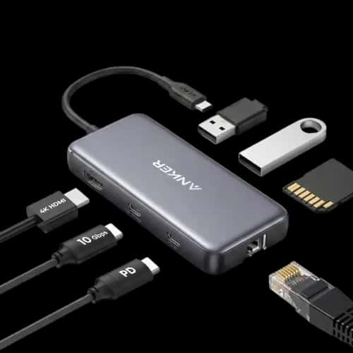 Hub Anker 8 em 1: Conectividade Extrema com 4K@60Hz e 100W PD