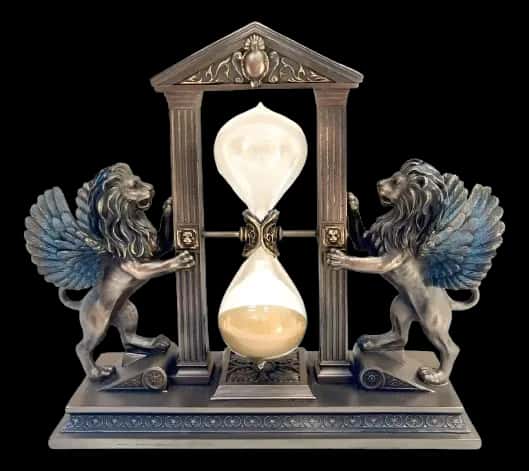 Ampulheta Decorativa Leões Guardiões Do Portal Do Tempo Bronze | Mercado Livre