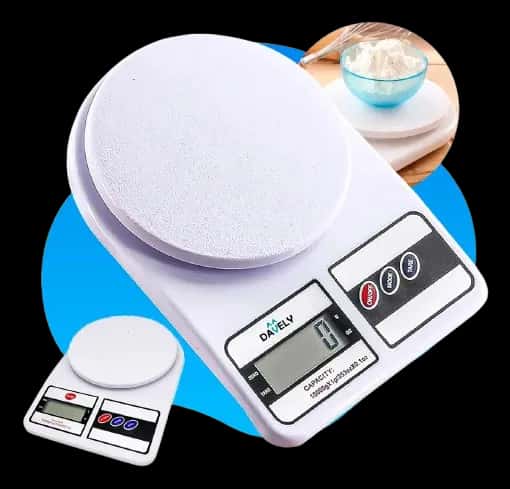 Balança Digital De Precisão Davely Cook Cozinha Para Uso Doméstico E Profissional Fitness Ideal Para Dietas Treinos Alimentos Confeitaria Nutrição Capacidade Máxima 10 Kg Branco
