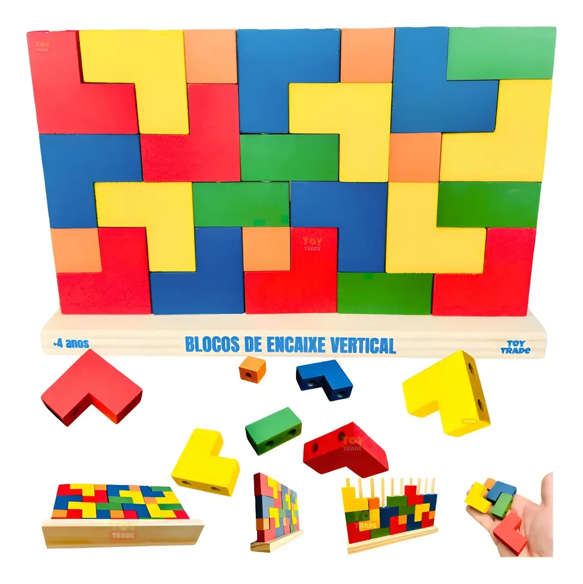 Blocos de Encaixe Vertical Jr Educativo Didático 25 Peças ToyTrade