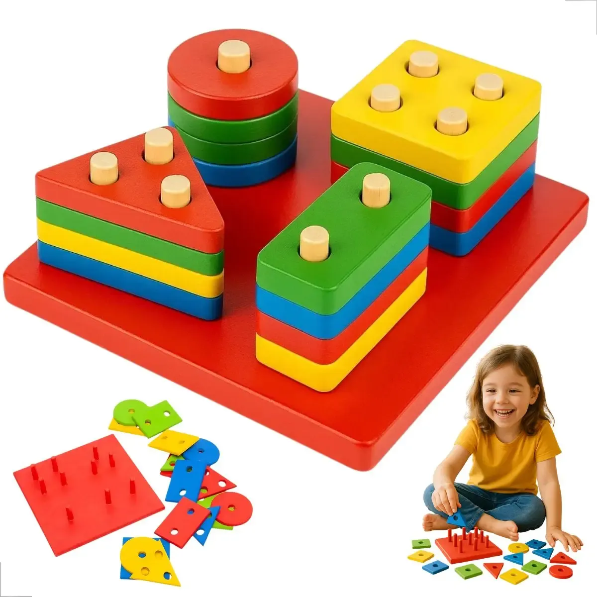 Brinquedo Pedagógico Educativo Encaixe Formas Geométricas para Crianças