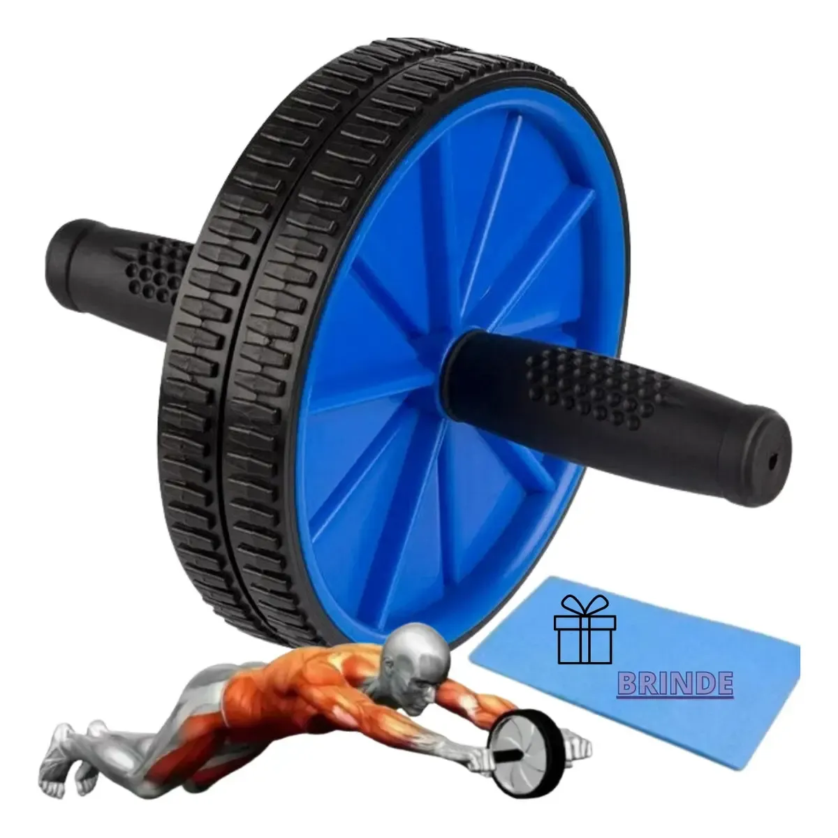 Rodinha MBFit Roda Abdominal Dupla Reforçada Profissional Fitness