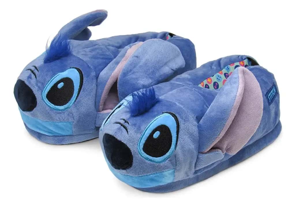 Pantufa 3D Stitch Pelúcia com Solado de Borracha Original Disney