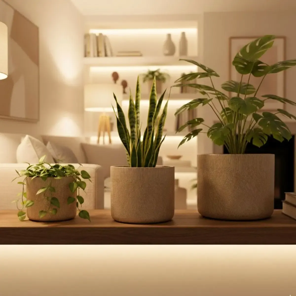 Vaso Cachepot Cimento Nude Dourado G D 22 cm x A 18cm Nude e Dourado Textura Metalizada