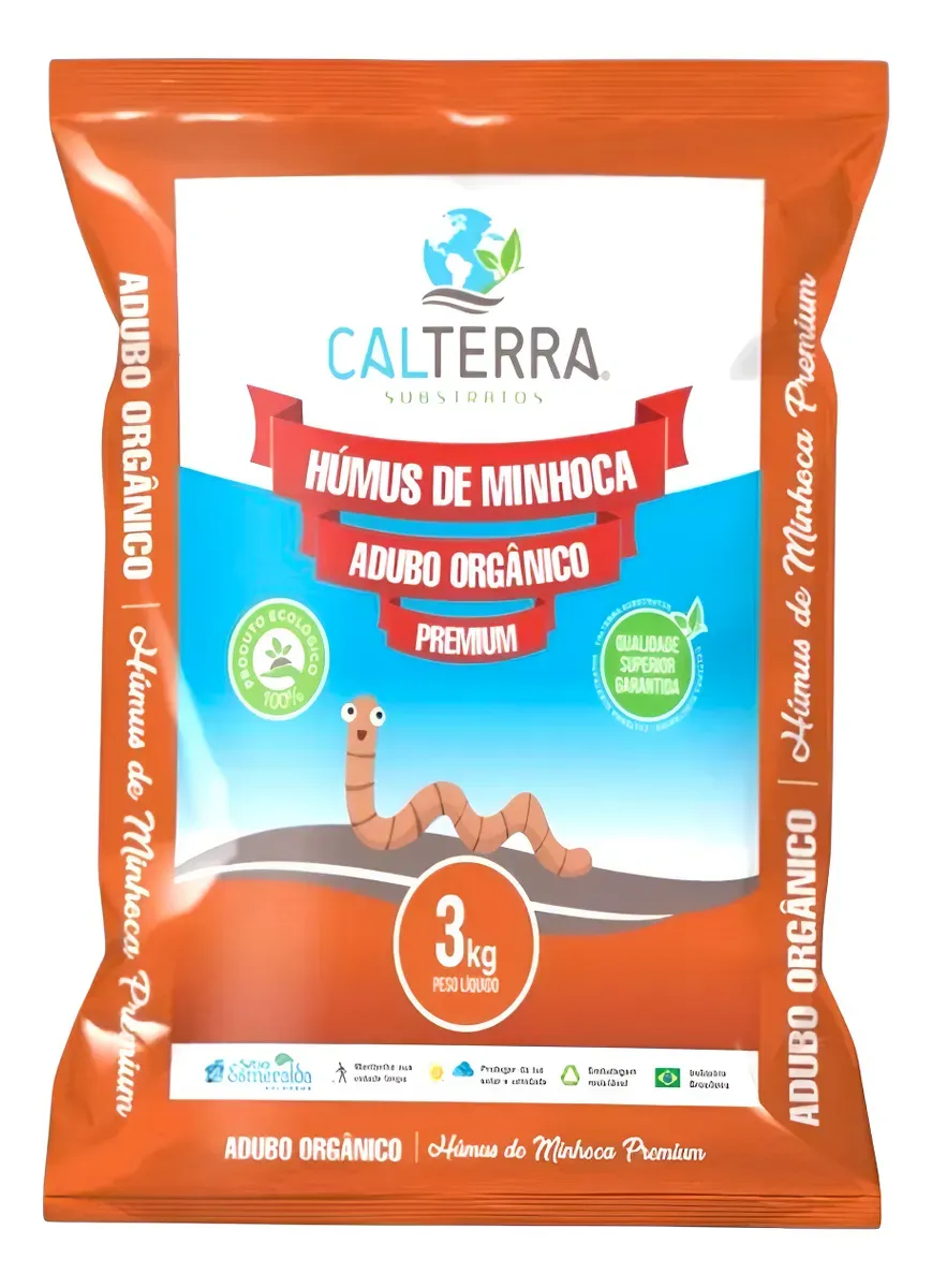 Húmus de Minhoca Fertilizante Orgânico para Agricultura e Jardinagem 5kg