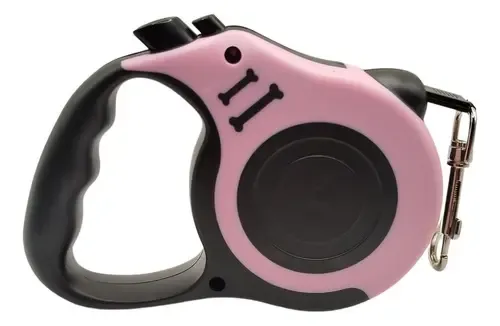 Guia Retrátil Select Pet 5 Metros Boto com Frenagem até 20 kg Rosa