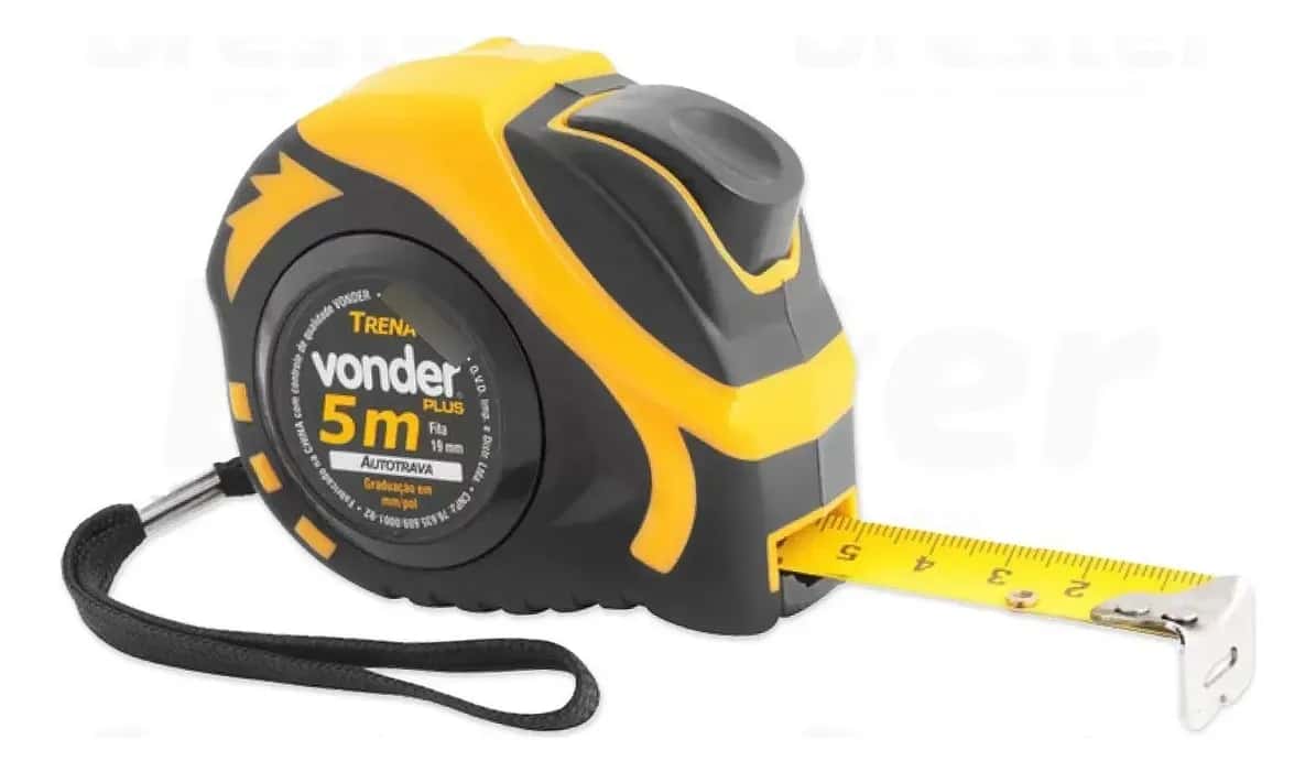 Trena de Aço 5 Metros x 19mm com Auto Trava Vonder Plus