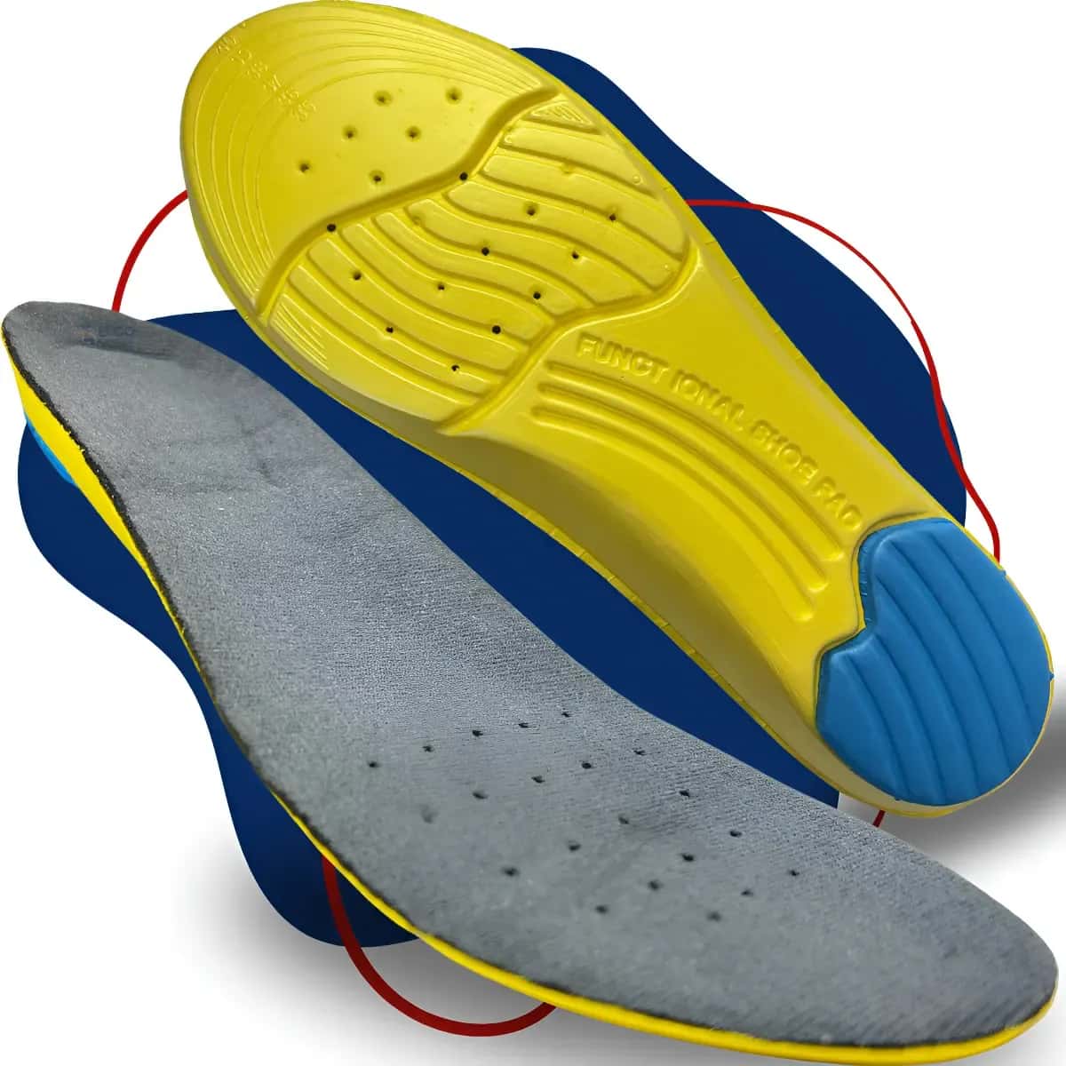 Palmilha Ortopédica Anti Impacto Corrida Caminhada Treino Cor Amarelo Tamanho 41-46