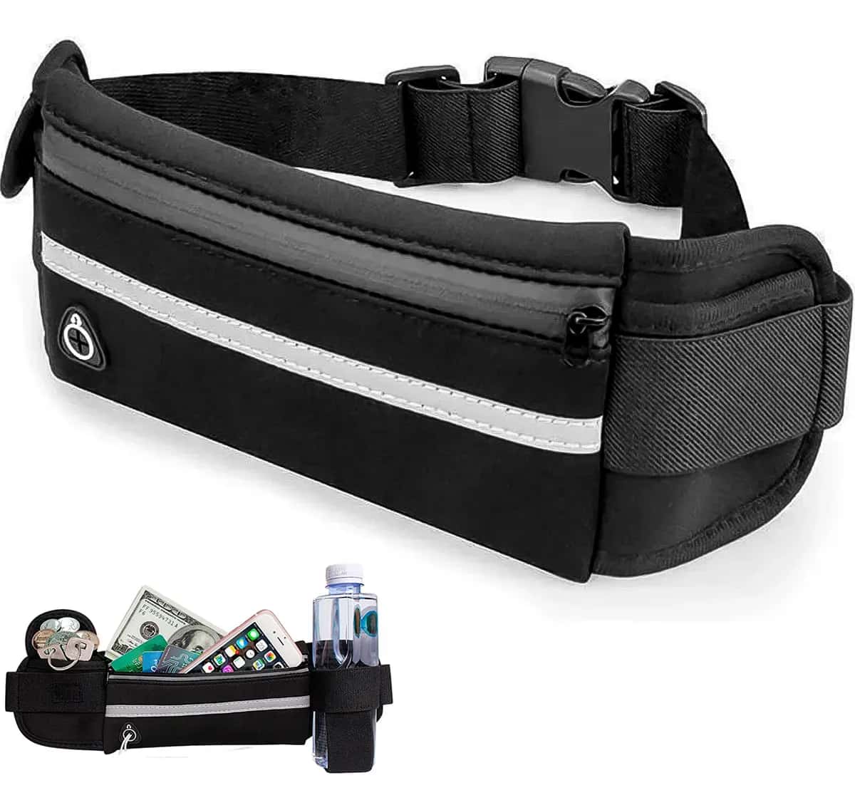 Pochete Corrida Celular Treino Exercícios Slim Impermeável Estocasa Cor Preta