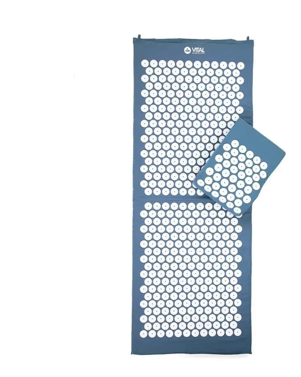Tapete e Almofada Acupressão para Auto Massagem Cor Azul Yogateria