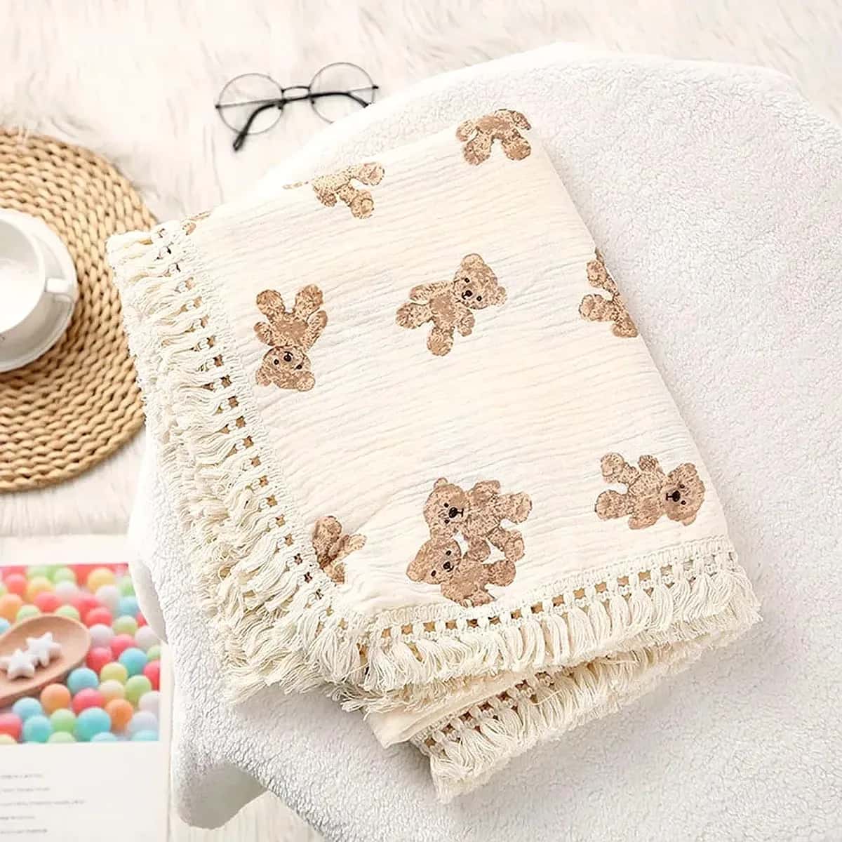 Manta Bebê Musselina 100% Algodão Natural Coberta Swaddle