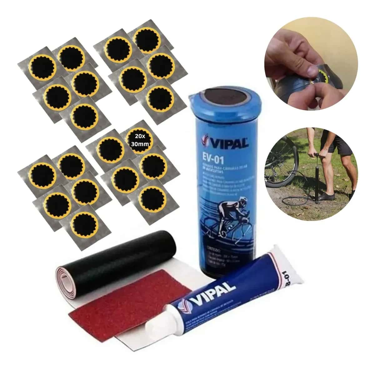 Kit Remendo Bike Pneu Câmara de Ar 20 Reparos Estrela