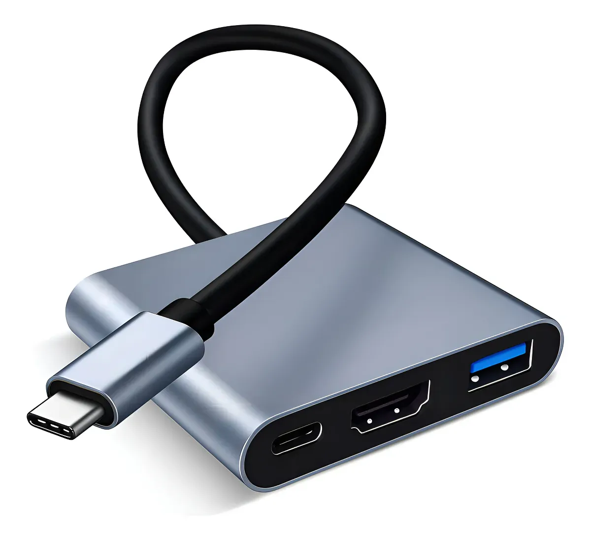 Adaptador Conversor USB 3.0 Tipo C para HDMI 4K 3 em 1