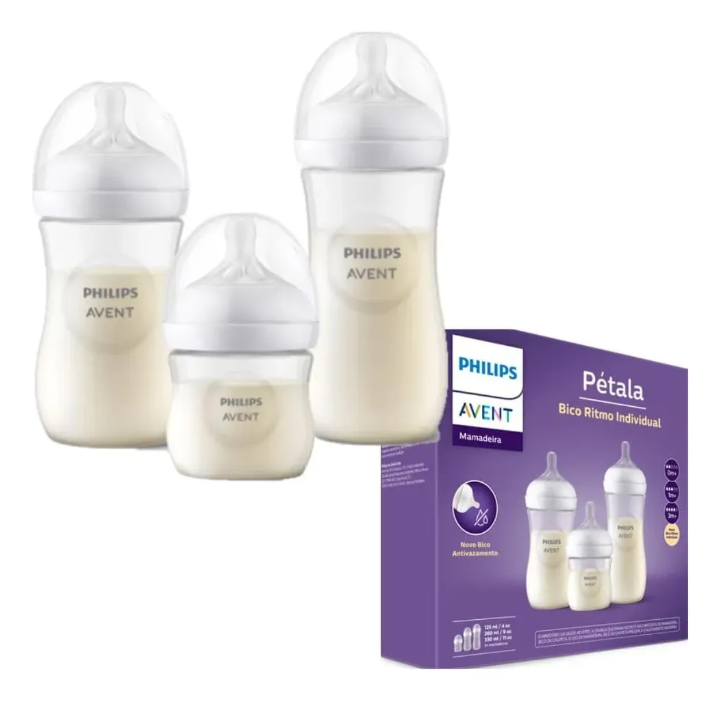 Philips Avent Petala SCD838/27 Kit Triplo Mamadeiras Cor Transparente