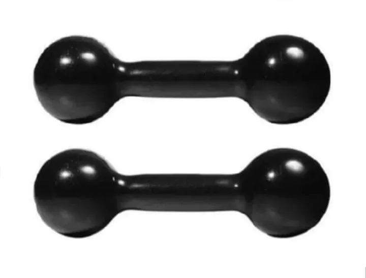 Par Halteres 12kg + 500 Gramas MG Emborrachados Preto para Fitness e Academia