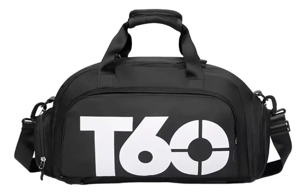 Bolsa T60 Academia Mala Transversal Impermeável Cores Preto