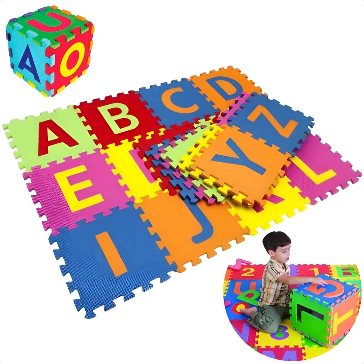 Tapete Atividades EVA Tatame Bebê Infantil Térmico Alfabeto