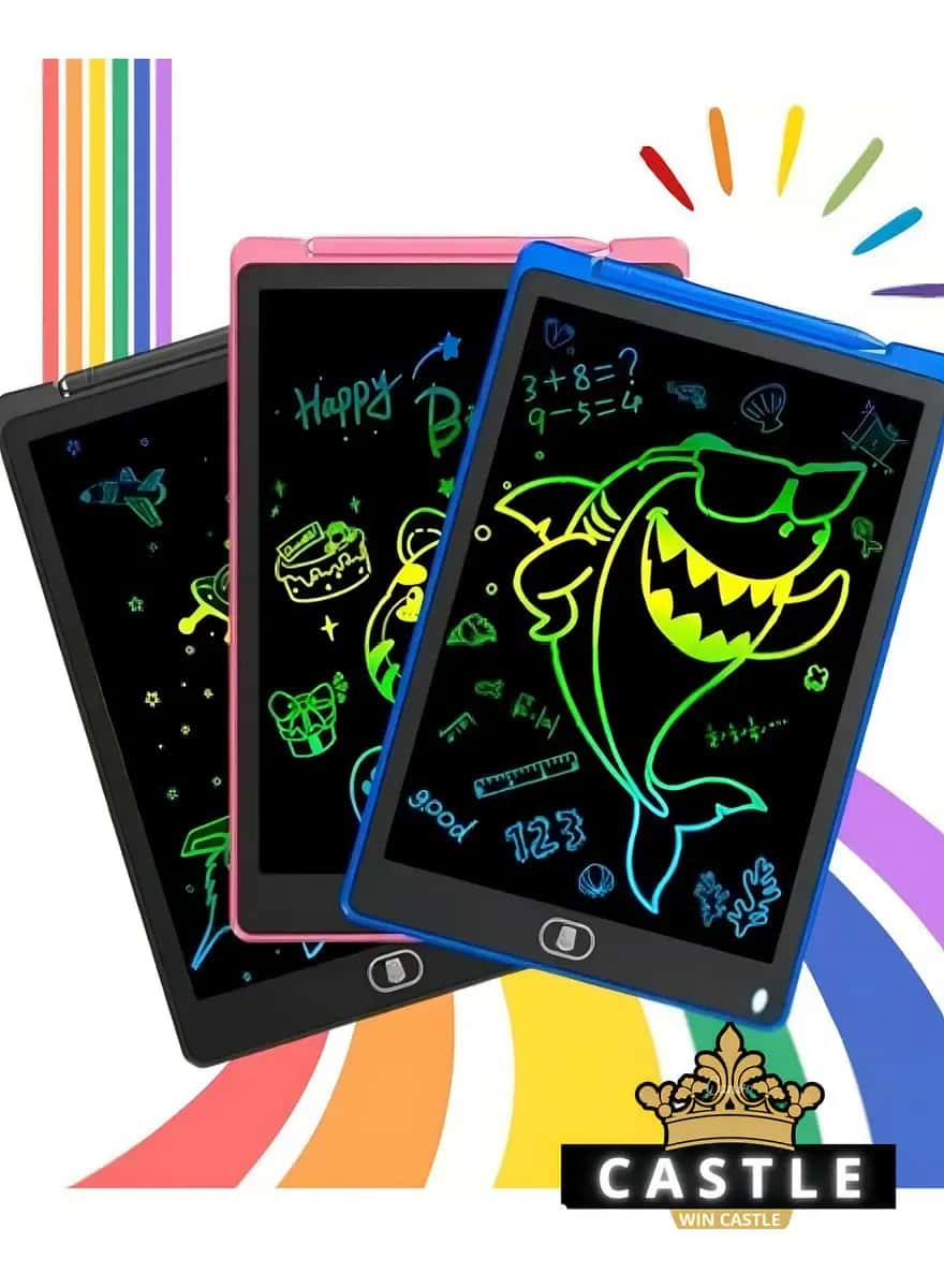 Lousa Mágica Digital Win Castle 12 Polegadas LCD Azul com Caneta Inclusa