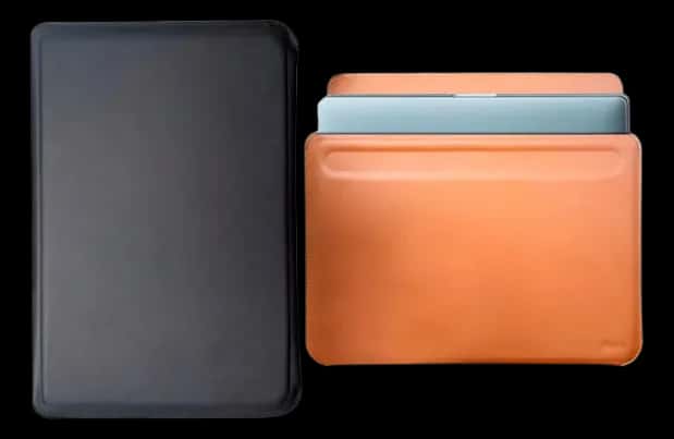 Bolsa Case Couro Sintético Compatível Macbook 14 Polegadas Cor Preto
