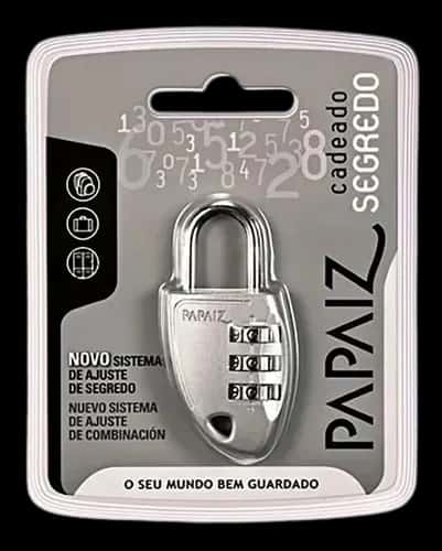 Cadeado Papaiz 30mm com Segredo Numérico - Segurança e Praticidade para Academia e Viagens