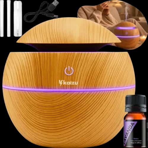 Difusor Aromatizador Umidificador De Ambiente Ultrassônico Eletrico Usb Kaizu + Essência Aromas Oleos Essenciais Aromaterapia