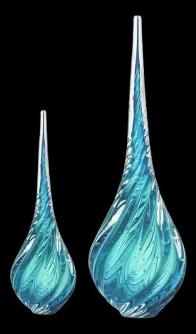 Kit 2 Gotas De Cristal Murano Piovere - Azul Aquamarine Luxo | Mercado Livre
