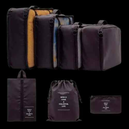 Kit Necessaire Organizadora de Mala de Viagem 7 Peças - Organização Inteligente para sua Viagem