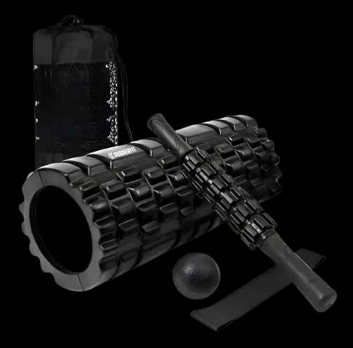 Rolo Massagem Foam Roller Liberação Miofascial Soltura Yoga Cor Preto